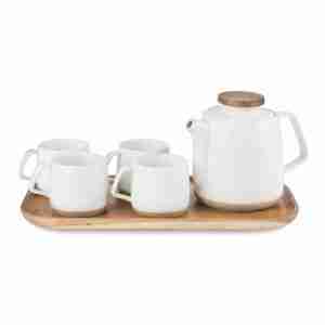 Set para 4 en bandeja de madera