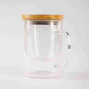 Taza de vidrio con infusor (alta)