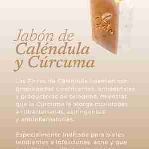 Jabón artesanal / natural - Caléndula y Cúrcuma