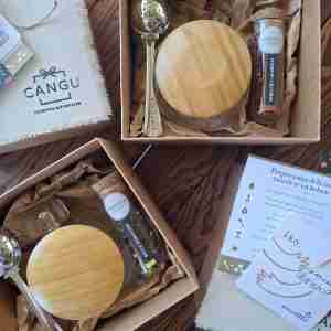 PACK DISFRUTE!  taza de vidrio, cuchara y blend / Sinfonía