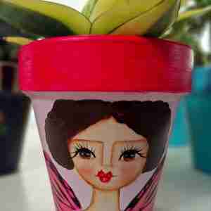 Maceta pintada a mano / plantita incluída!