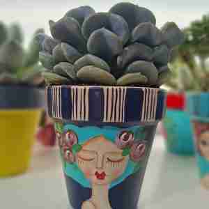 Maceta pintada a mano / plantita incluída!